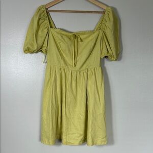 Camila Coelho Puff Sleeve Mini Dress in Light Green